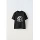 Zara Футболка с принтом лошадей в рельефе , Цвет: Черный, Размер: 6-7 лет (120 см)