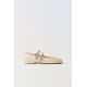 Zara Туфли-балетки с искусственным лаковым покрытием, Цвет: Бежевый, Размер: 29 (18,3 см)