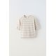 Zara Футболка из полосатого льна , Цвет: Бежевый, Размер: 6-7 лет (120 см)
