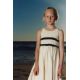 Zara Платье из вязаного крючком с прямым вырезом и бретелями, Цвет: Бежевый, Размер: 6 лет (116 см)