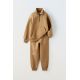 Zara Мягкий вышитый свитшот и брюки в комплекте , Цвет: Коричневый, Размер: 6 лет (116 см)