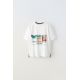 Zara Напечатанная спортивная футболка , Цвет: Белый, Размер: 6-7 лет (120 см)