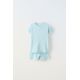 Zara 6-14 лет/ цветочный ребристый комплект , Цвет: Синий, Размер: 6-7 лет (120 см)