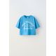 Zara Футболка с принтом и объемным слоганом , Цвет: Синий, Размер: 6-7 лет (120 см)