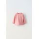 Zara Футболка с круглым вырезом и длинным рукавом, Цвет: Розовый, Размер: 3-6 месяцев (68 см)