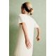 Zara Платье из вязаного материала с круглым вырезом и короткими рукавами, Цвет: Бежевый, Размер: 6-7 лет (120 см)