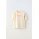 Zara Футболка с ярким слоганом neon , Цвет: Бежевый, Размер: 6-7 лет (120 см)