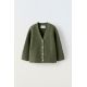 Zara Кардиган из вязаного материала с v-образным вырезом и длинными рукавами, Цвет: Зеленый, Размер: 6-7 лет (120 см)