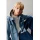 Zara Рубашка с капюшоном из контрастного денима , Цвет: Синий, Размер: 6-7 лет (120 см)