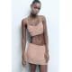 Zara полупрозрачный бюстгальтер с отделкой, Цвет: Розовый, Размер: M