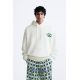 Zara худи с высоким графическим принтом, Цвет: Белый, Размер: S (US S)