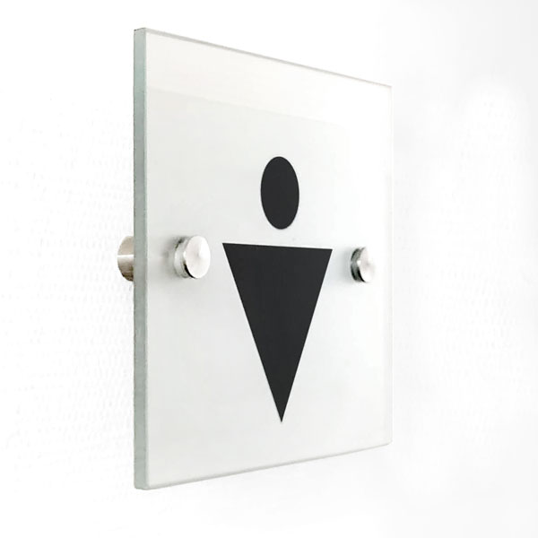 Табличка из стекла на дверь туалета