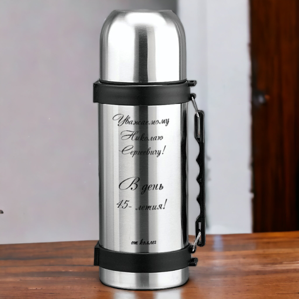 Круговая лазерная гравировка по стальной поверхности