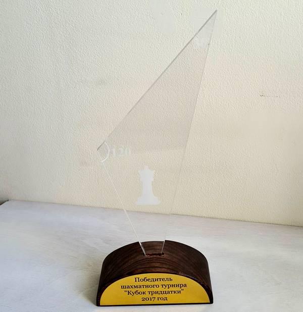 Стелла наградная, акрил, деревянная подставка