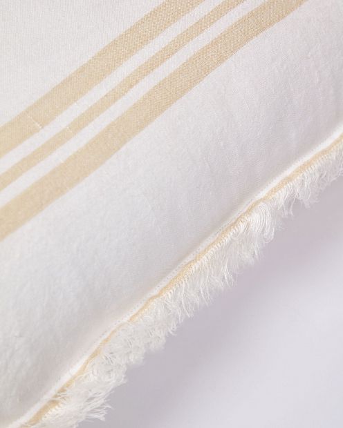 Чехол на подушку Dawa из хлопка и льна бежевого и белого цвета
