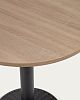 Превью Круглый стол Tiaret из меламина в натуральной отделке с черной металлической ножкой Ø 69,5 см