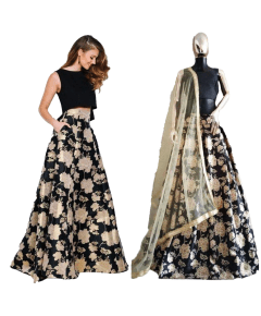 - Black Party Wear Sleeveless Lehenga Choli - image 3 | Saree Palace Germany | Bazaa