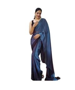 - Chiffon blue ready to wear saree - image 3 | Saree Palace Germany | Bazaa