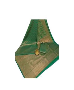 - Classic Dark Green Half SIlk Saree - image 3 | Saree Palace Germany | Bazaa