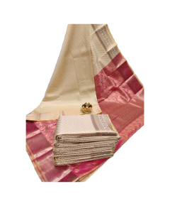 - Cream Silk Saree with Pink Boarder - image 3 | Saree Palace Germany | Bazaa