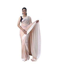 - Dusty Rose Ready to Wear One Minute Saree - image 3 | Saree Palace Germany | Bazaa