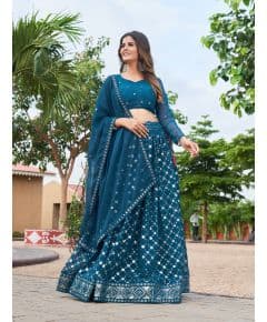 - Eid Collection Blue Lehenga Choli - image 7 | Saree Palace Germany | Bazaa