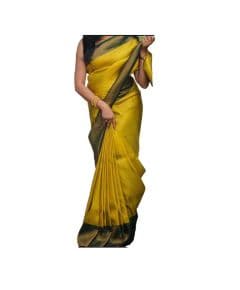 - Gold Yellow Cotton Silk Saree - image 3 | Saree Palace Germany | Bazaa