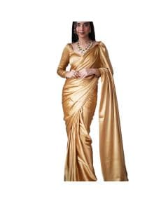 - Golden Fancy Party Wear Saree - image 3 | Saree Palace Germany | Bazaa