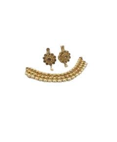 - Golden Pearl & Gold Stone Jewellery Set - image 3 | Saree Palace Germany | Bazaa