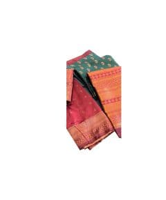 - Green & Red Half Silk Saree - image 3 | Saree Palace Germany | Bazaa