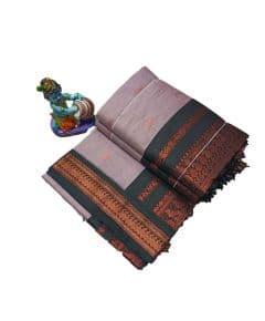 - Grey With Green Boarder Cotton Saree - image 3 | Saree Palace Germany | Bazaa