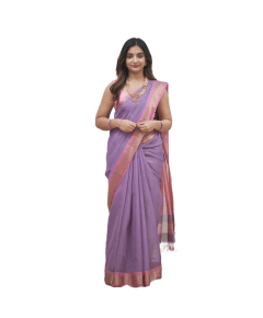 - Violet Tissue Silk Cotton Saree - image 3 | Saree Palace Germany | Bazaa