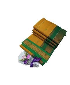 - Yellow & Green Cotton Saree - image 3 | Saree Palace Germany | Bazaa