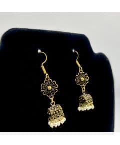 - Black Gold indian Minimalist Earring - image 3 | Vastraany | Bazaa