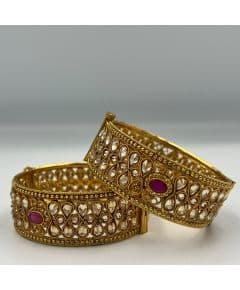 - Fine Indian Kundan Bangles with Shining Stones - image 3 | Vastraany | Bazaa