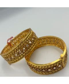 - Gold Plated Polki Kundan Bangles - image 3 | Vastraany | Bazaa