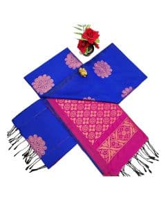 - Royal blue and magenta Soft silk sarees with very rich butta embossed silk sarees - image 3 | Princess Fashion | Bazaa