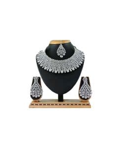 - Silver Heavy Necklace Set With Earrings - image 3 | Saree Palace Germany | Bazaa