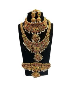 - Stone Necklace Haram Stone Jewellery Bridal Combo Set - image 3 | Saree Palace Germany | Bazaa