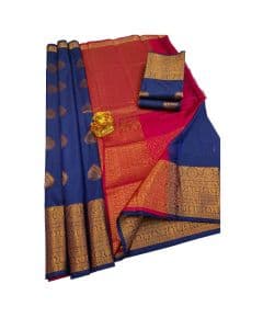 - Blue Kanchipuram silk saree - image 3 | Saree Palace Germany | Bazaa