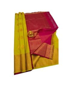 - Lime green Banaras silk saree - image 3 | Saree Palace Germany | Bazaa