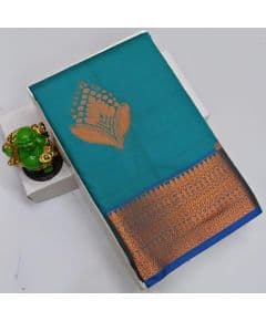 - Light Blue Handloom Cotton Saree - image 3 | Saree Palace Germany | Bazaa