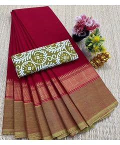 - Chettinad Cotton Sarees fancy design With Blouse - image 3 | Indi Store | Bazaa