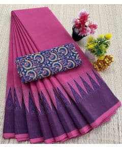 - Chettinad Cotton Sarees fancy design With Blouse - image 3 | Indi Store | Bazaa