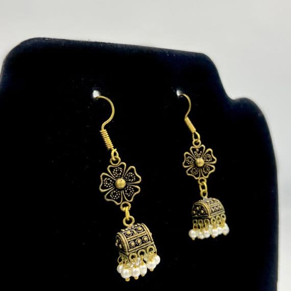 - Black Gold indian Minimalist Earring - image 3 | Vastraany | Bazaa