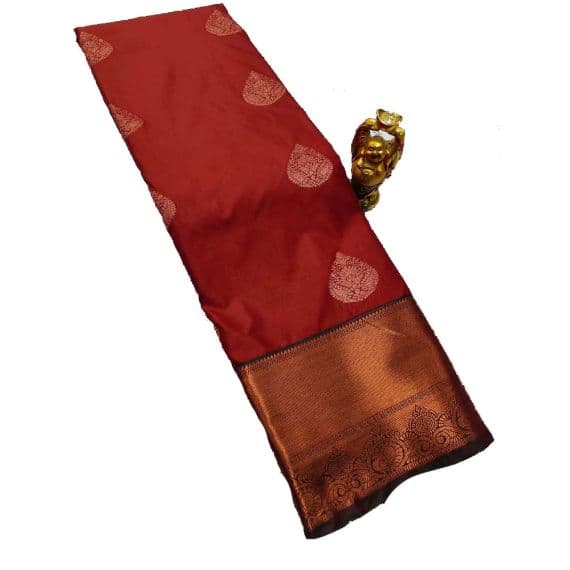 - Dark Red Semi Soft Silk Saree - image 3 | Saree Palace Germany | Bazaa