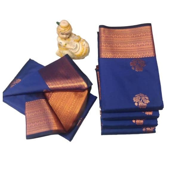 - Royal blue kanchivaram pure silk saree - image 3 | Saree Palace Germany | Bazaa