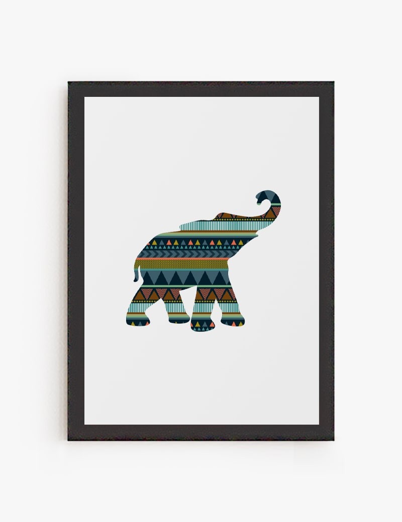 Lámina impresa | cuadro Elefante Étnico