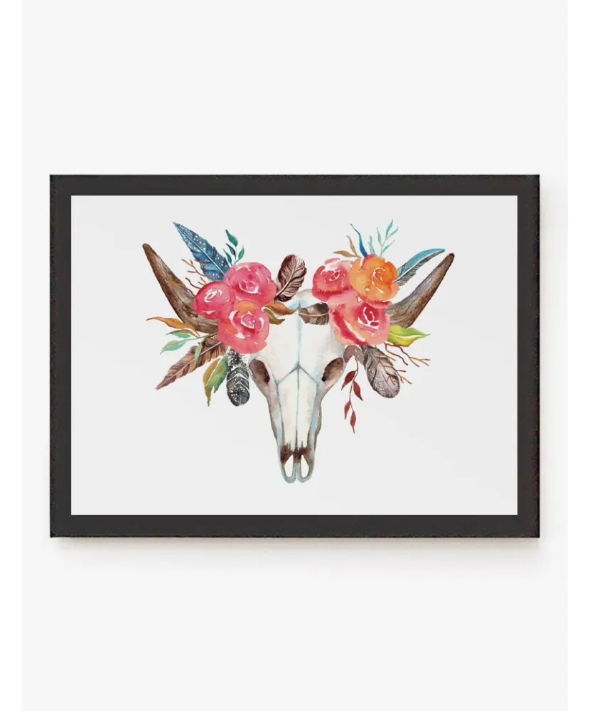 Cuadro Cráneo Flores | Be Minimal