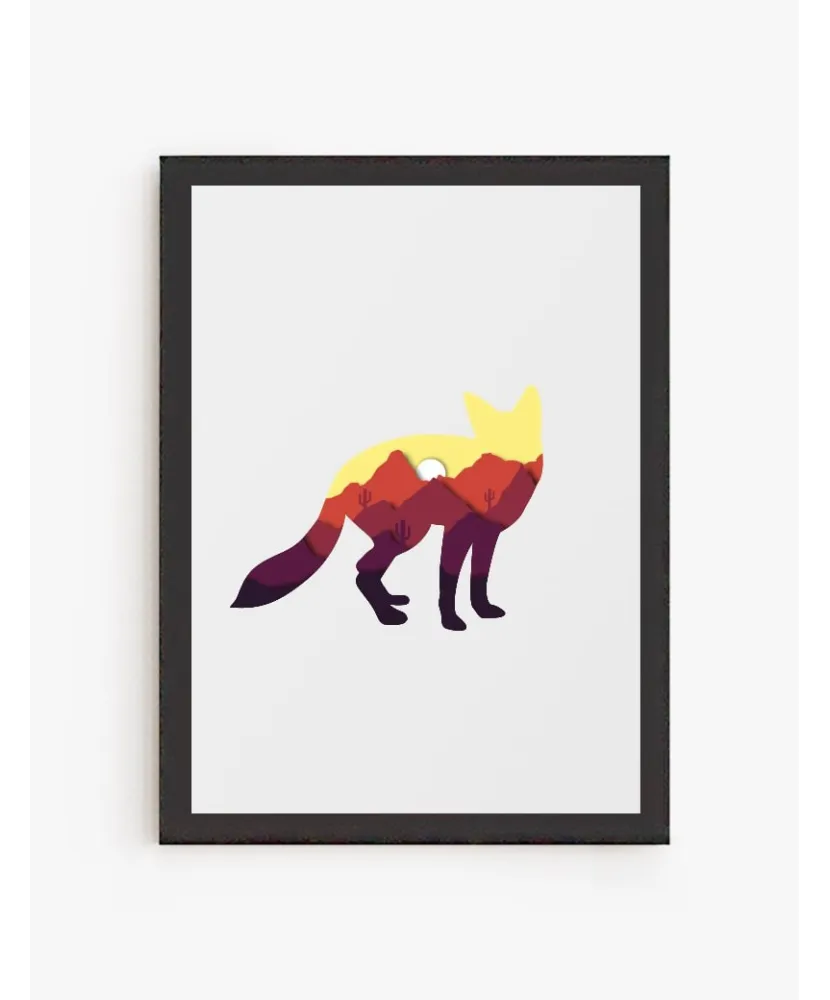 Cuadro Zorro Culpeo | Colección fauna Chilena | Be Minimal